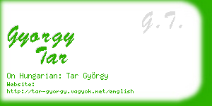 gyorgy tar business card